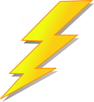 Lightning Bolt Icon Black Background PNG with transparent background