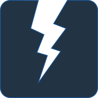 Lightning Bolt Icon Dark Background PNG with transparent background