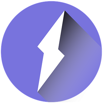 Lightning Bolt Icon Purple Background PNG with transparent background