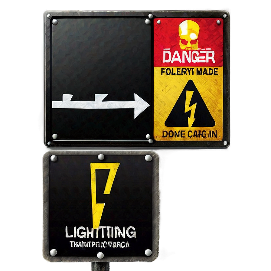 Lightning Danger Sign Png Nor87