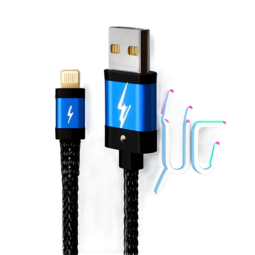 Lightning iPhone Cable PNG 06212024 PNG with transparent background