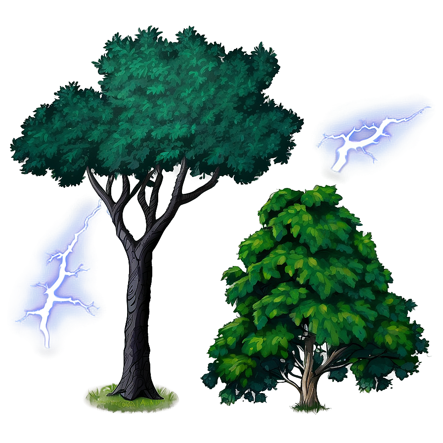 Lightning Struck Trees Png 05042024