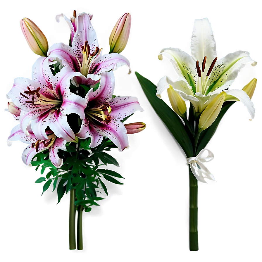 Lily Wedding Bouquets Png 06292024