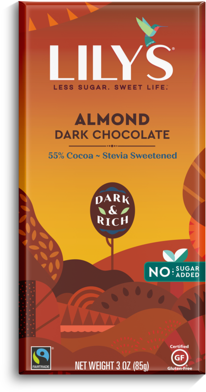 Lilys Almond Dark Chocolate Packaging