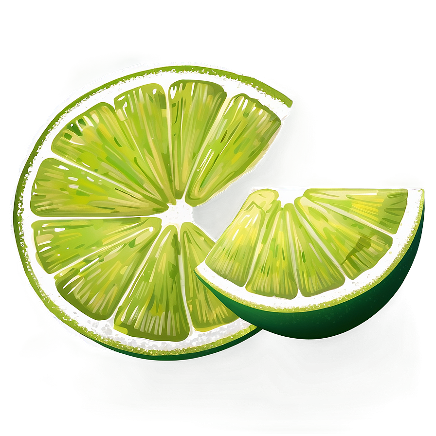 Lime Slice Illustration Png 06132024