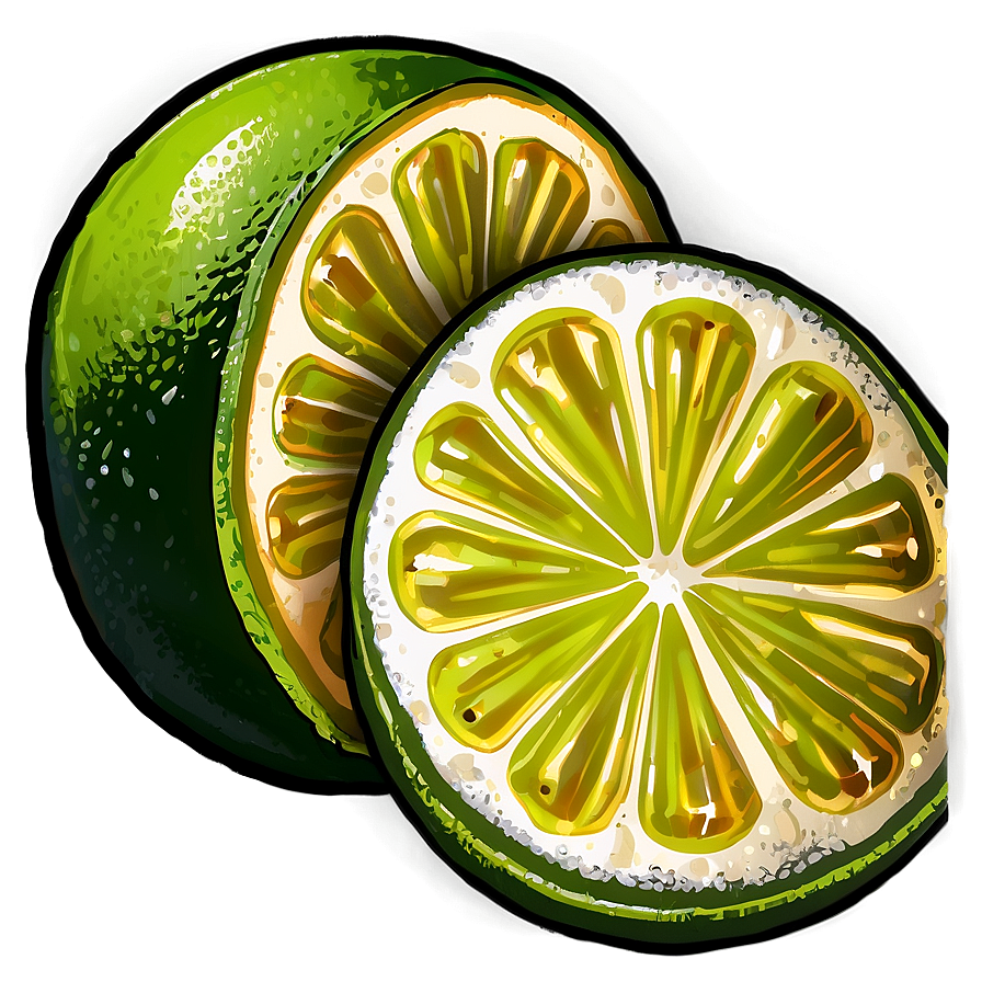 Lime Slice Sketch Png 06132024