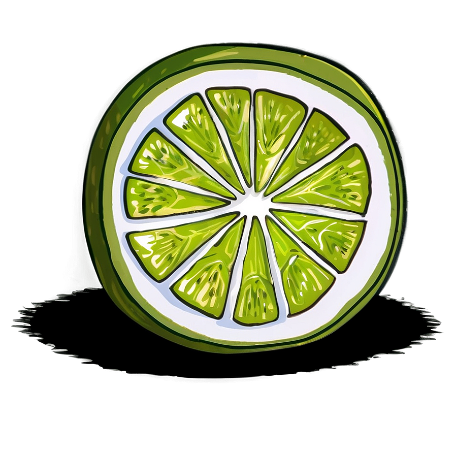 Lime Slice Sketch Png Saf