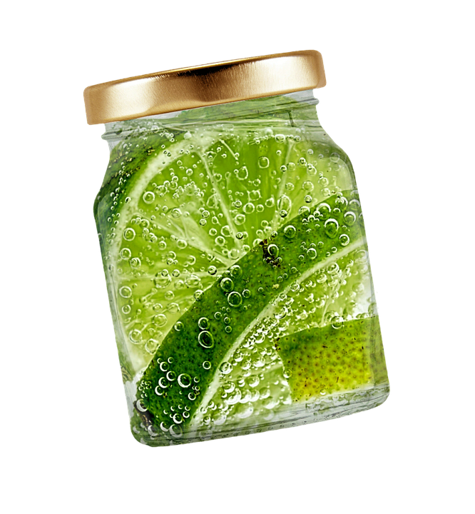 Lime Slicein Water Jar