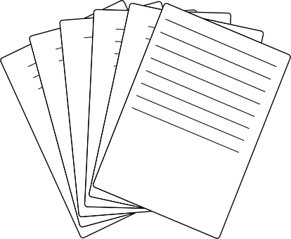 Lined Paper Fanned Out PNG image with a transparent background, free high-resolution download