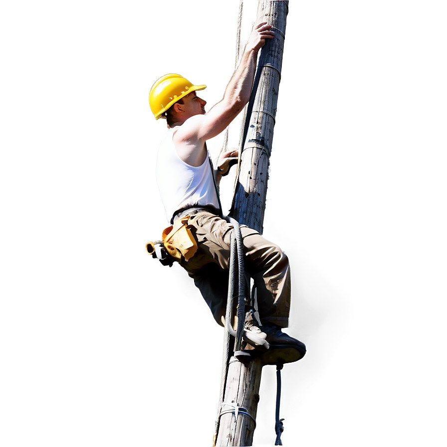 Lineman Climbing Pole Png 06282024