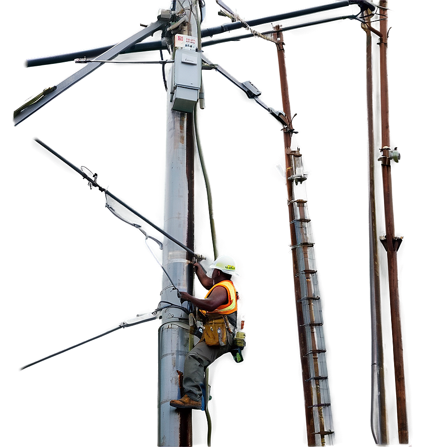 Lineman In Storm Repair Png Xvw