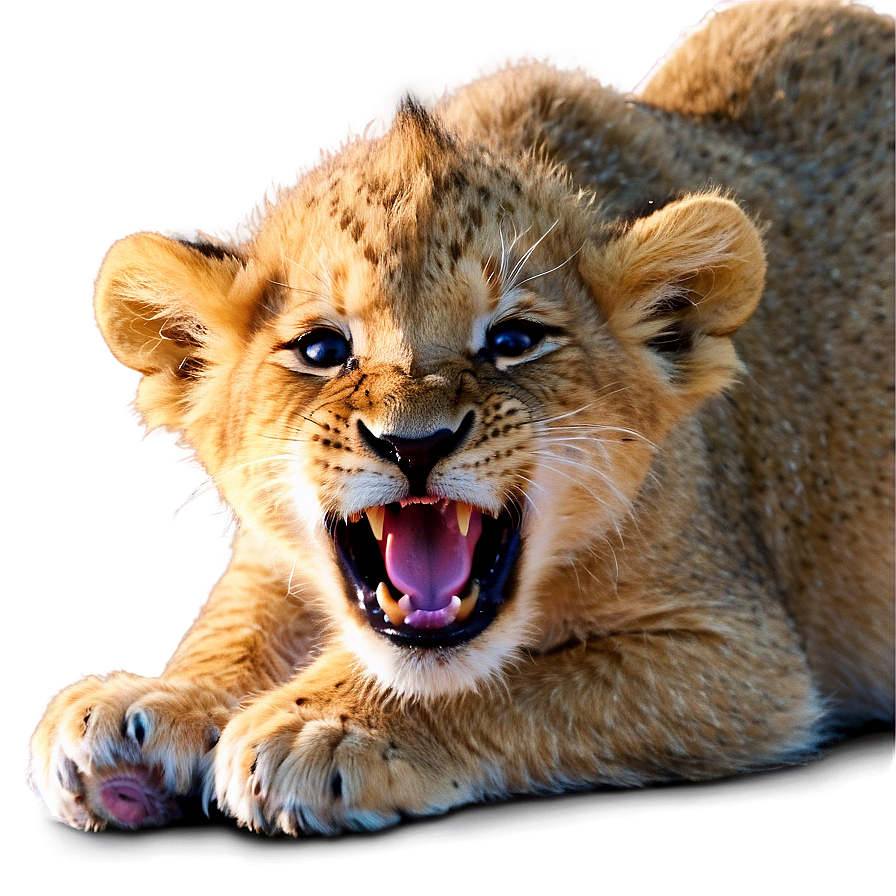 Lion Cub Yawning Png 05032024