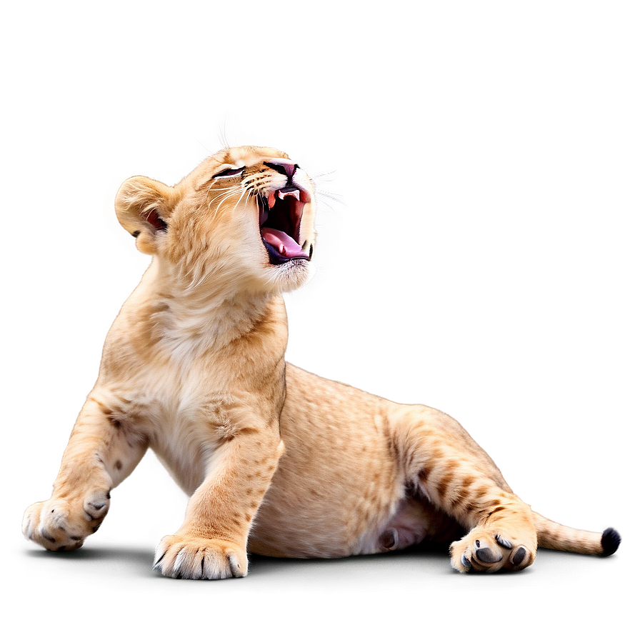 Lion Cub Yawning Png Srb