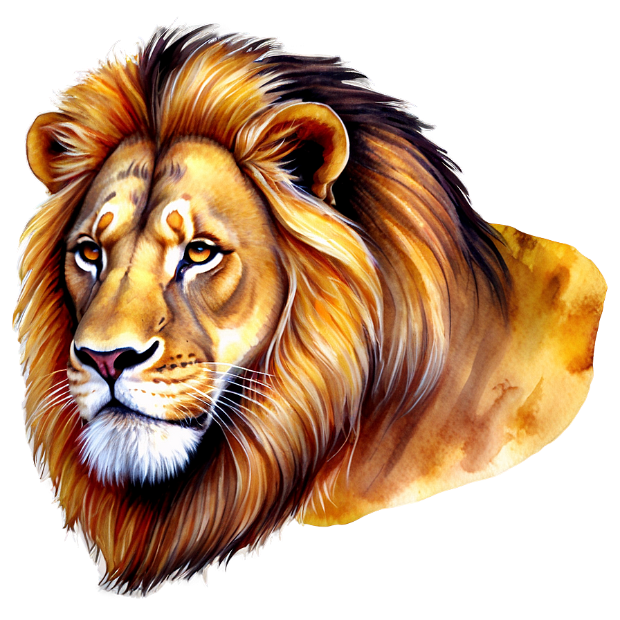 Lion Face Watercolor Png 06122024