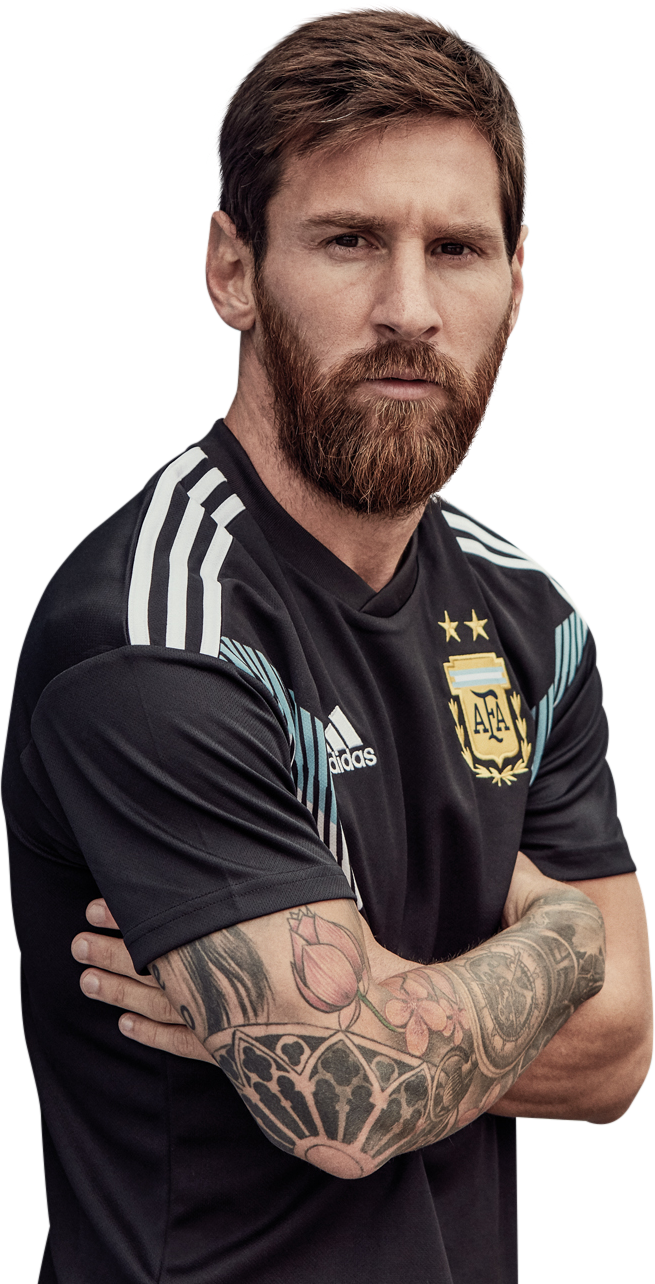 Lionel Messi Argentina Jersey Pose PNG with transparent background