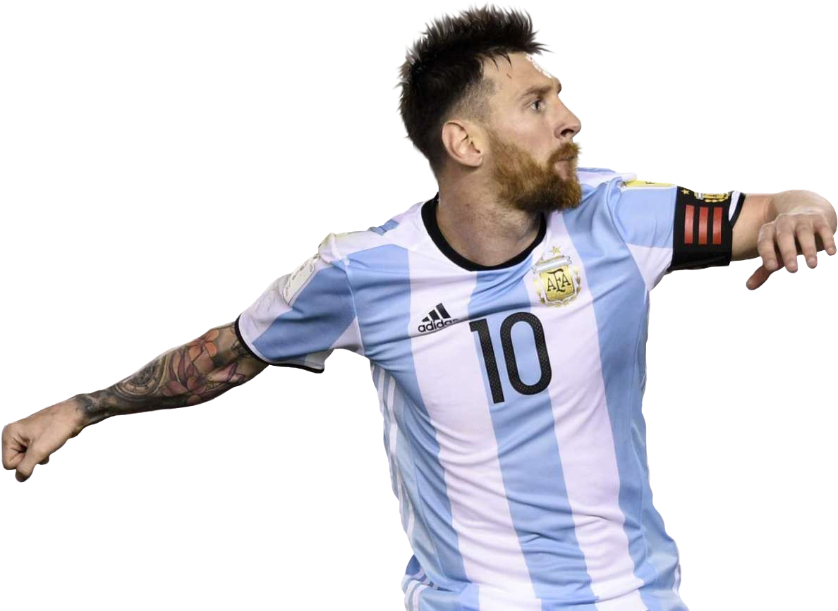 Lionel Messi Argentina Kit PNG with transparent background