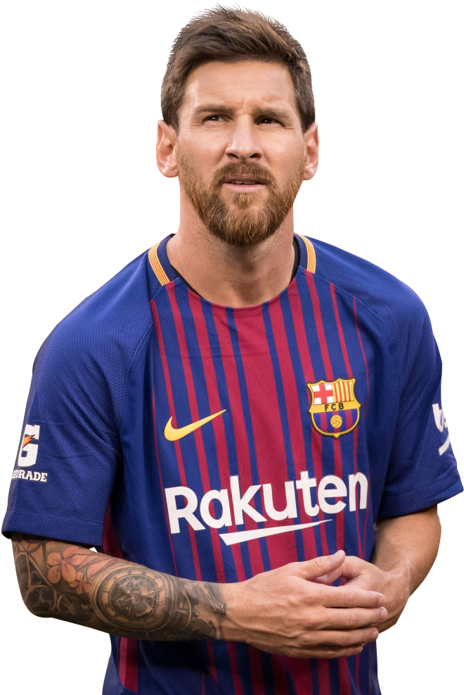 Lionel Messi Barcelona Portrait PNG with transparent background