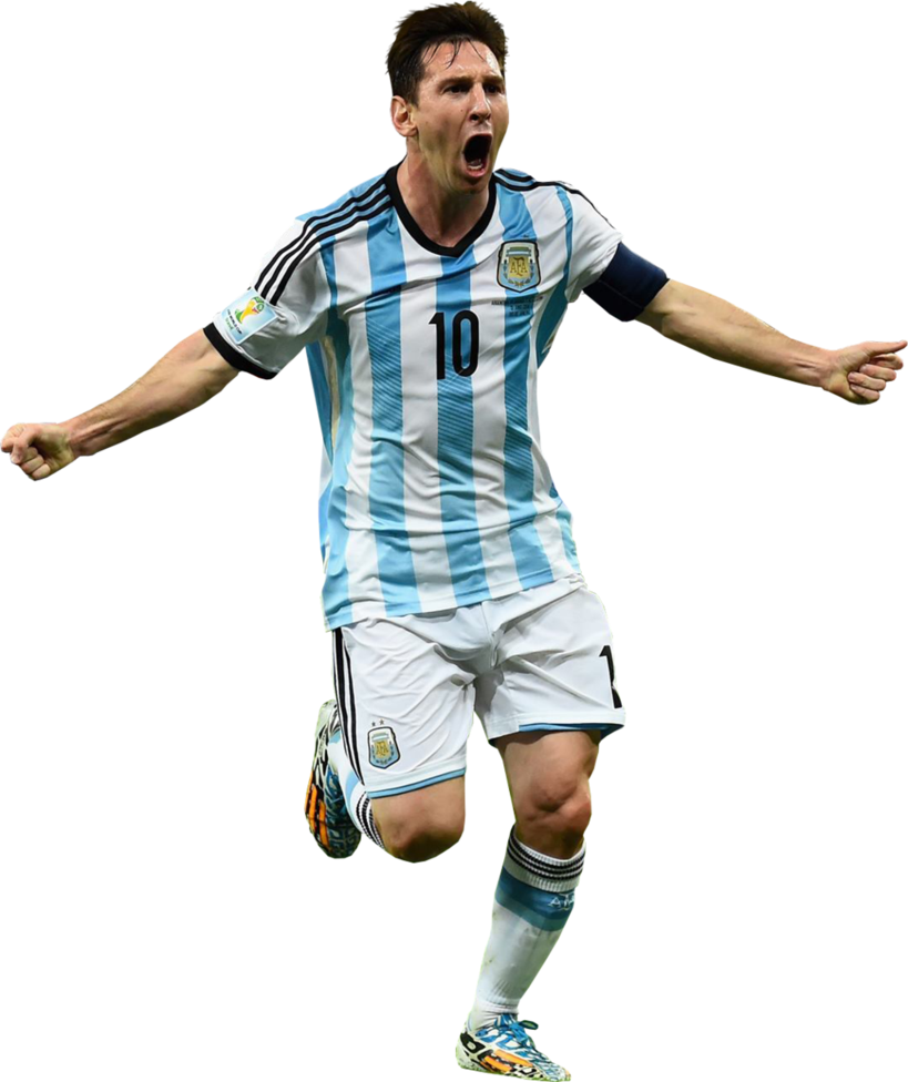 Lionel Messi Celebration Argentina PNG with transparent background