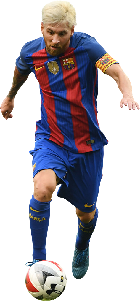 Lionel Messi F C Barcelona Action Shot PNG with transparent background
