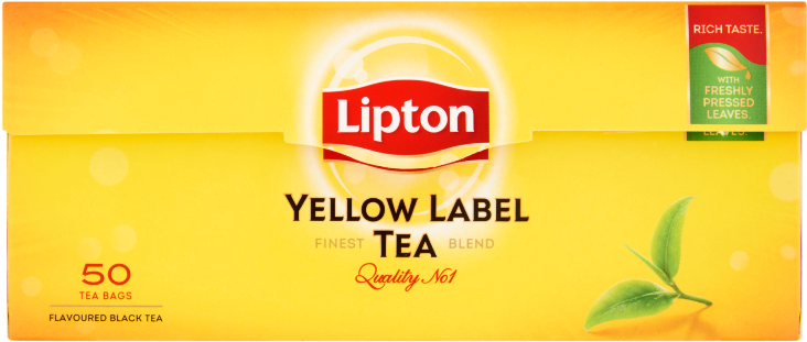 Lipton Yellow Label Tea 25 Tea Bags, HD Png Download PNG with transparent background