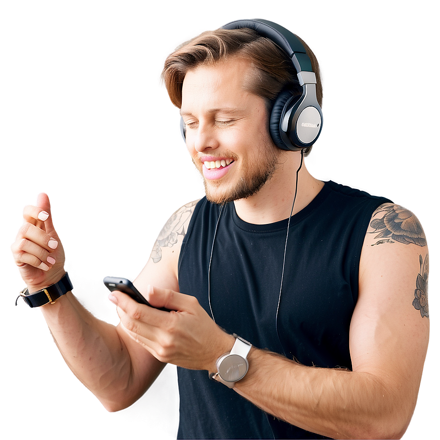 Listening To Music On Phone Png Ace13