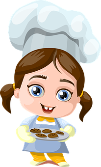 Little Chef Girl Cartoon