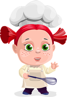 Little Chef Girl Cartoon Character