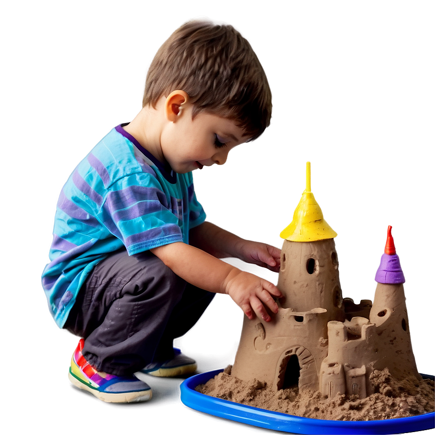 Little Kid Making Sandcastle Png Kkv