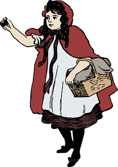 Little Red Riding Hood Illustration PNG with transparent background