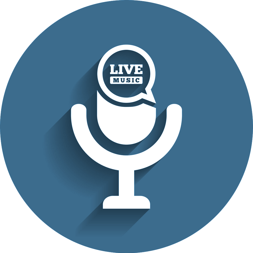 Live Music Microphone Icon PNG with transparent background