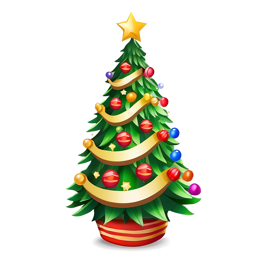 Lively Cute Christmas Tree Png 06252024