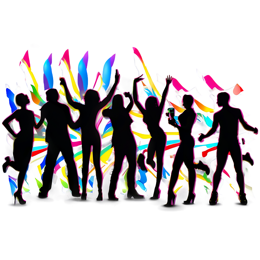 Lively Party Crowd Silhouette Png Lka