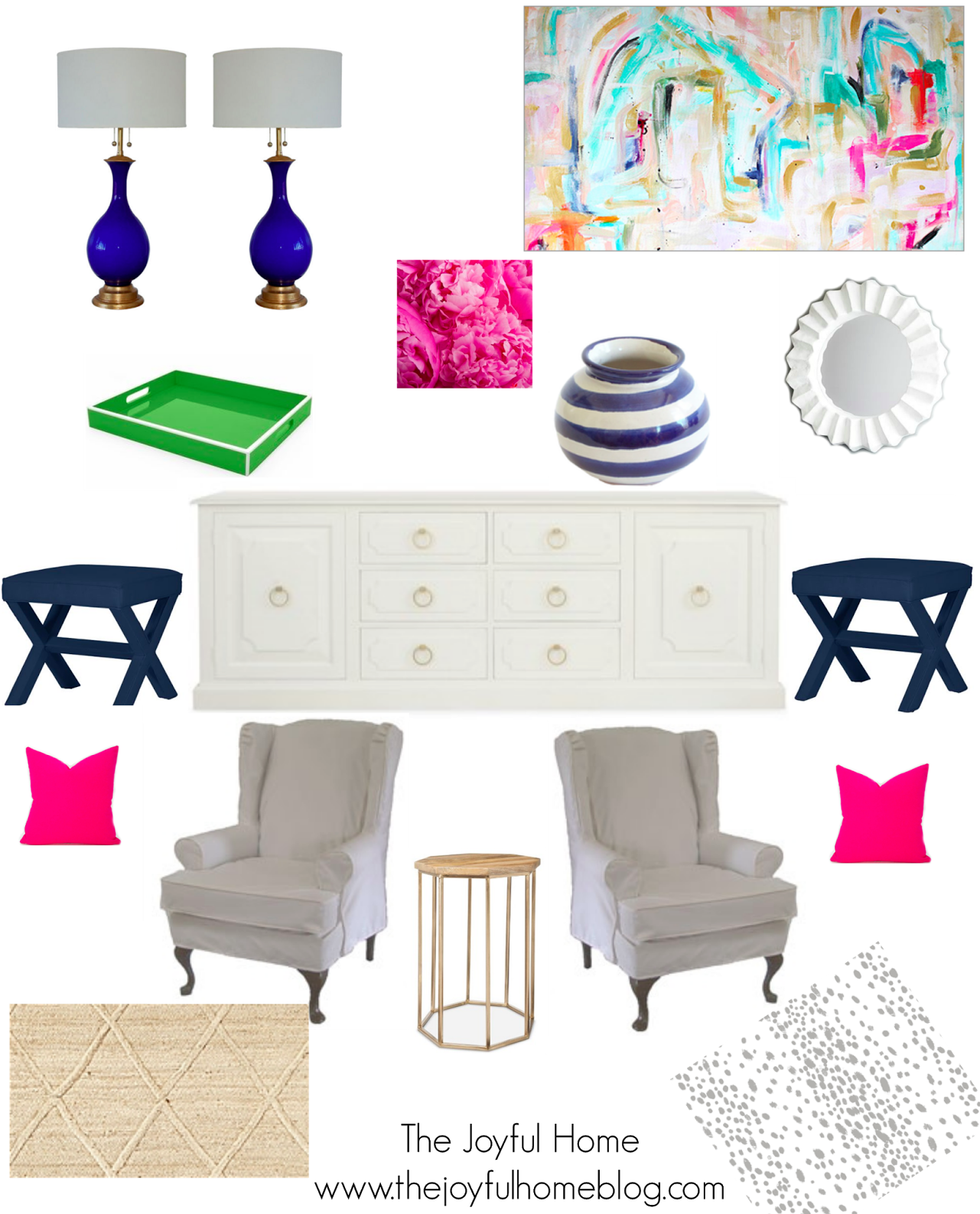 Navy Pink Living Room Design Board - Navy Livinh Room Design Board, HD Png Download PNG with transparent background