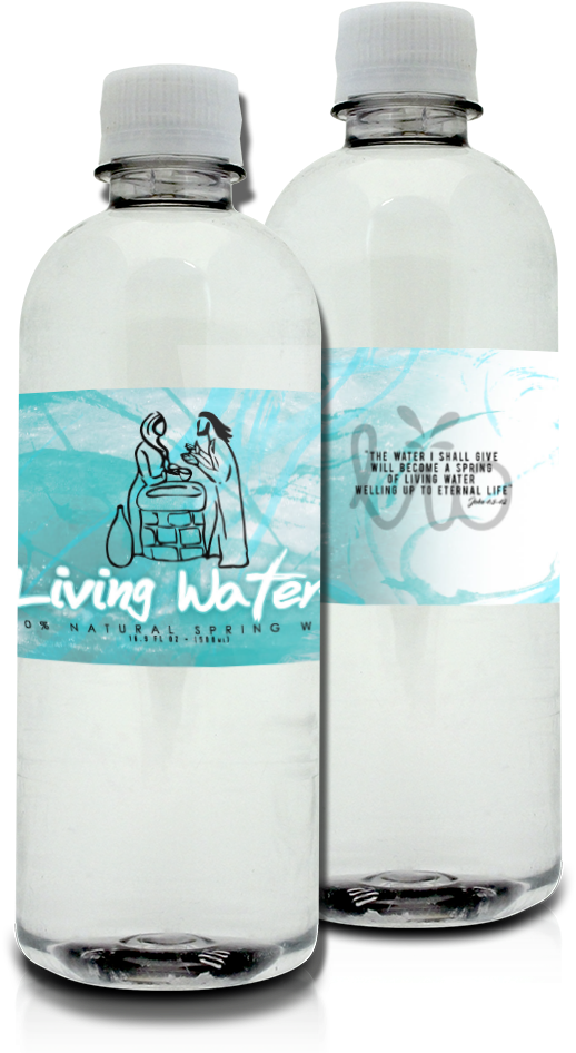 Living Water Bottles Branding PNG with transparent background