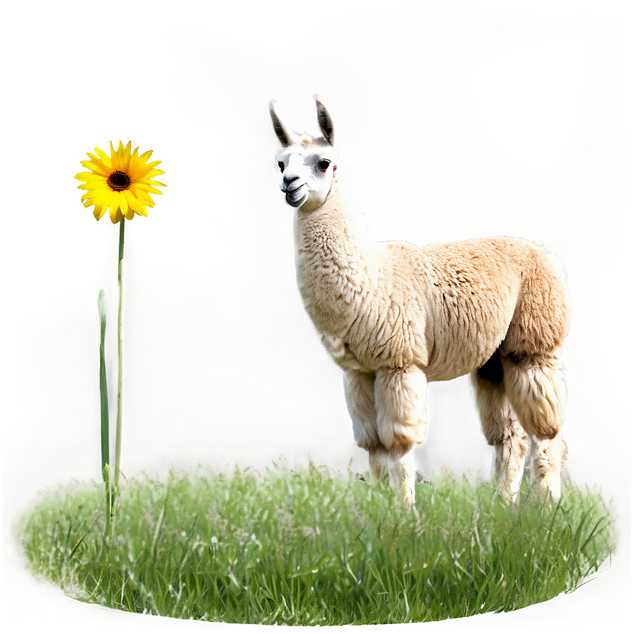 Llama In Field Png Wjx