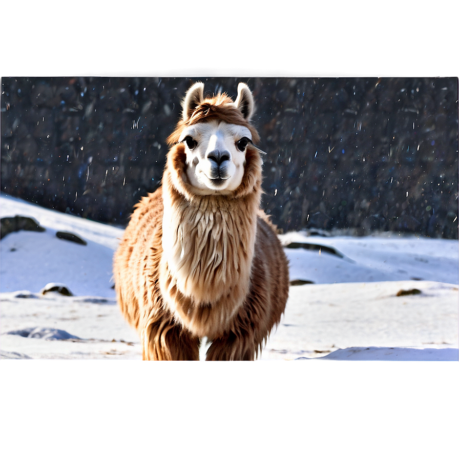 Llama In Snow Png 06202024