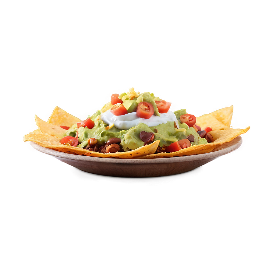 Loaded Nachos With Guacamole Png 06122024