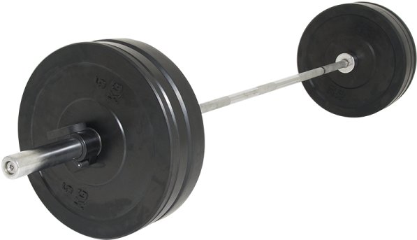 Loaded Olympic Barbell Isolated PNG with transparent background