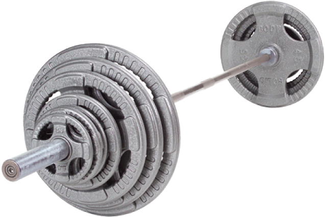 Loaded Standard Barbell Weights PNG with transparent background