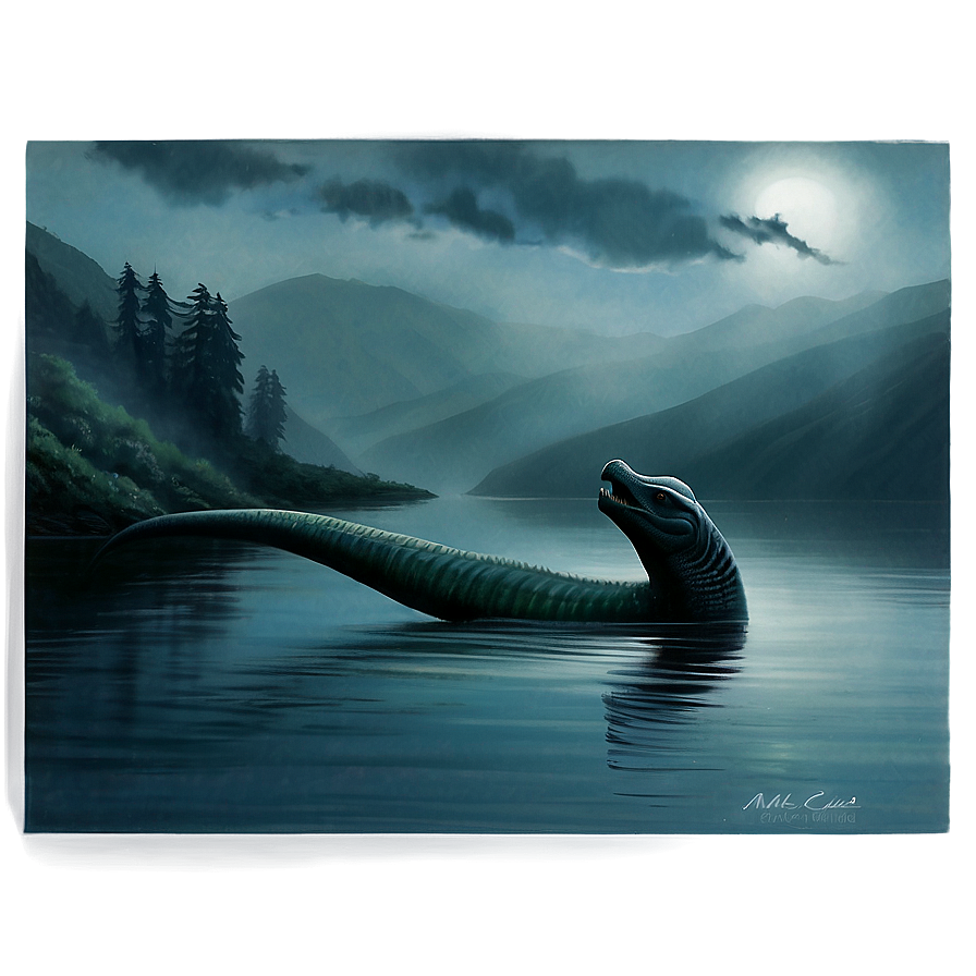 Loch Ness Monster In The Mist Png 06132024