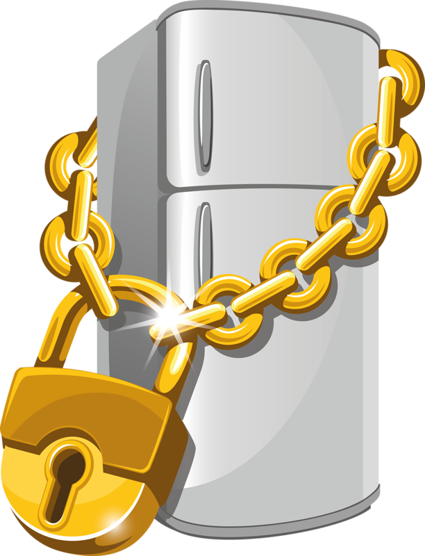 Locked Refrigerator Vector