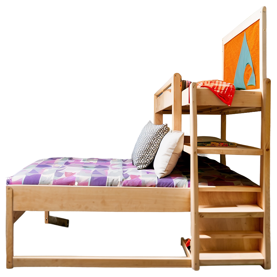 Loft Bed with Desk PNG 26 PNG with transparent background