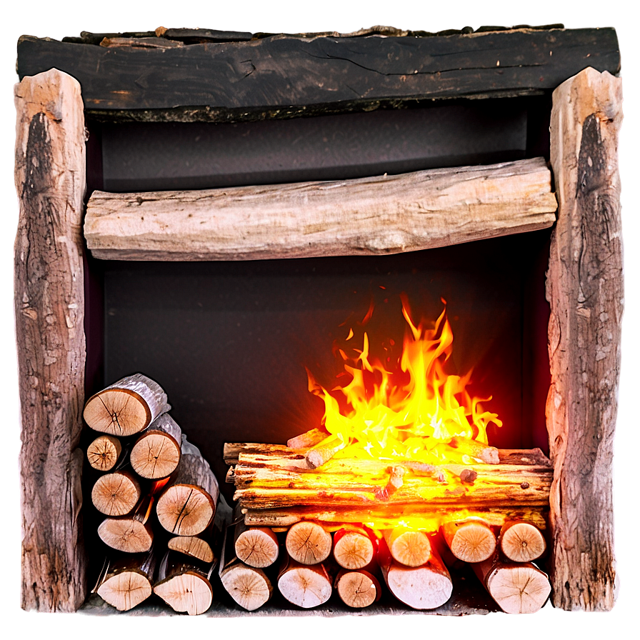 Log Cabin With Fireplace Png 78