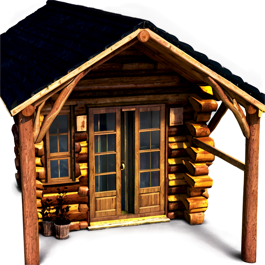 Log Cabin With Loft Space Png Fac42