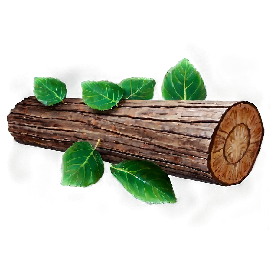 Log With Leaves Png Gnm