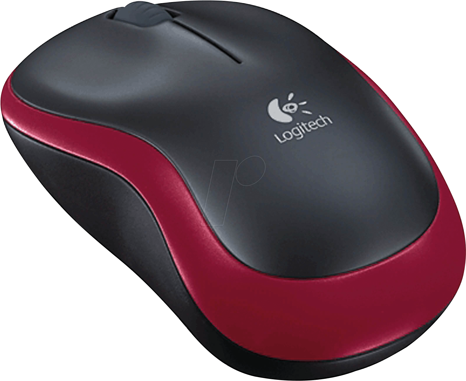 Logitech Wireless Mouse Red Black PNG with transparent background