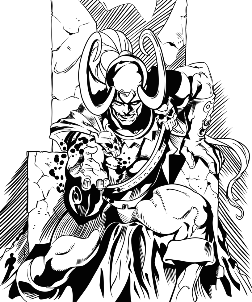 Loki By Puciek On - Marvel Loki Black And White Art, HD Png Download PNG with transparent background