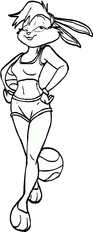Lola_ Bunny_ Space_ Jam_ Sketch PNG with transparent background