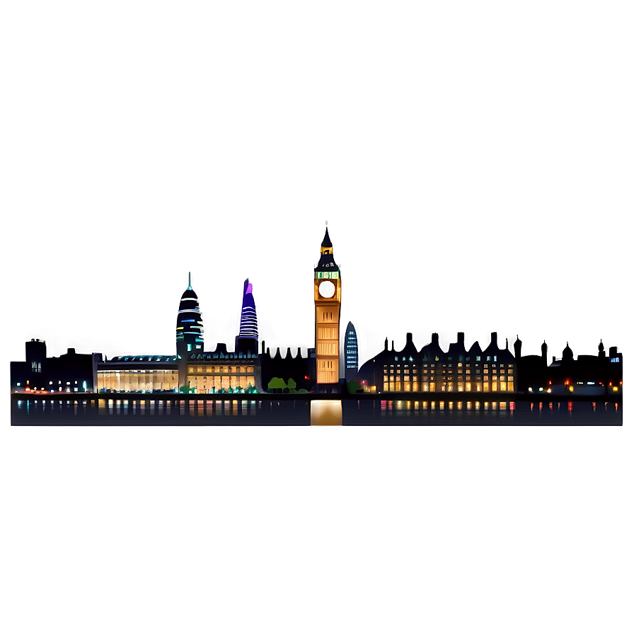 London City Night Lights PNG sgl PNG with transparent background