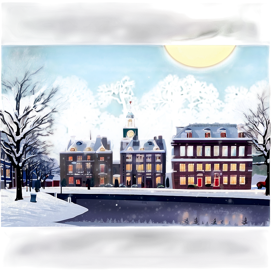 London Winter Wonderland Scene PNG qoe PNG with transparent background